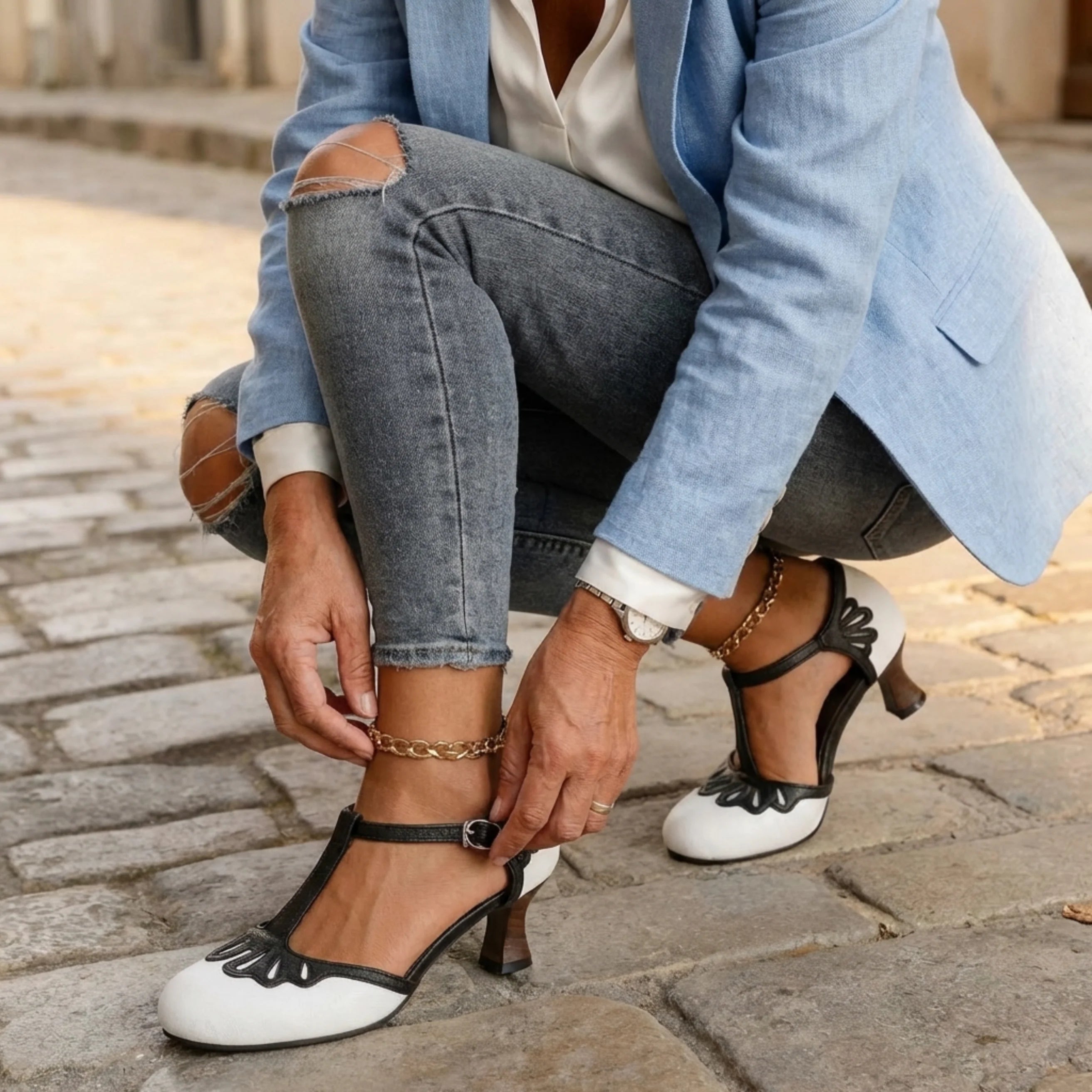 Ilaria | Scarpe Donna Tacco T-Bar Vintage