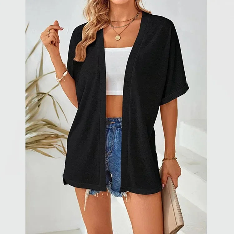 Cardigan casual da donna a maniche corte
