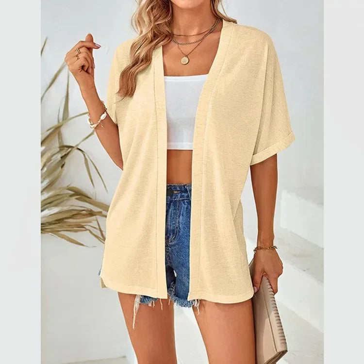 Cardigan casual da donna a maniche corte