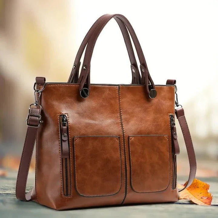 Borsa con chiusura a zip strutturata e tracolla