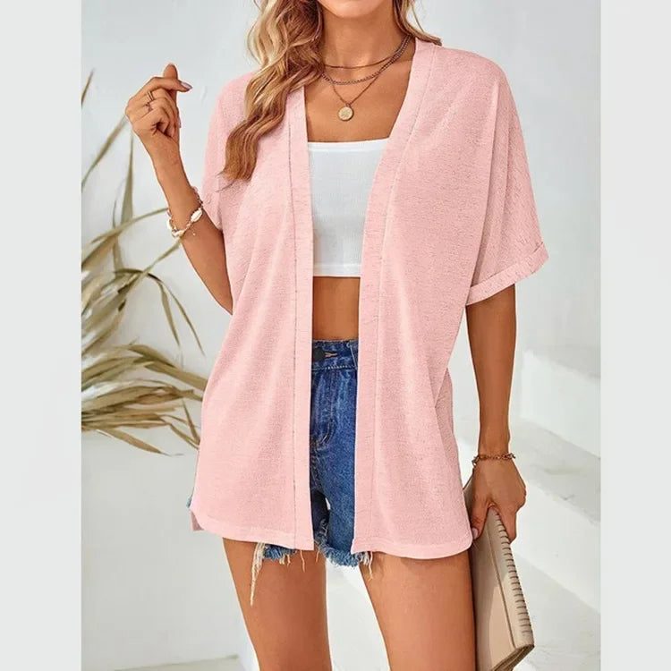 Cardigan casual da donna a maniche corte