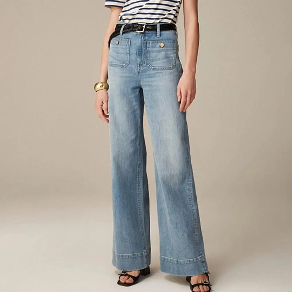Women's Wide Leg High Rise Casual Jeans