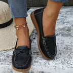 Scarpe casual da donna slip-on con design a punta larga