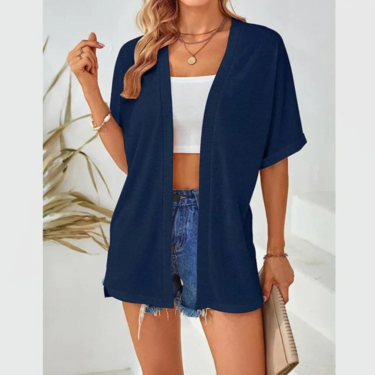 Cardigan casual da donna a maniche corte