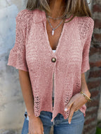 Cardigan da donna casual con bottoni e maniche lunghe