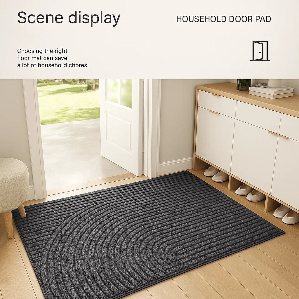 Indoor Doormat with Non-Slip Ribbed Texture and Dirt-Trapping Design for Entryway - Image 9