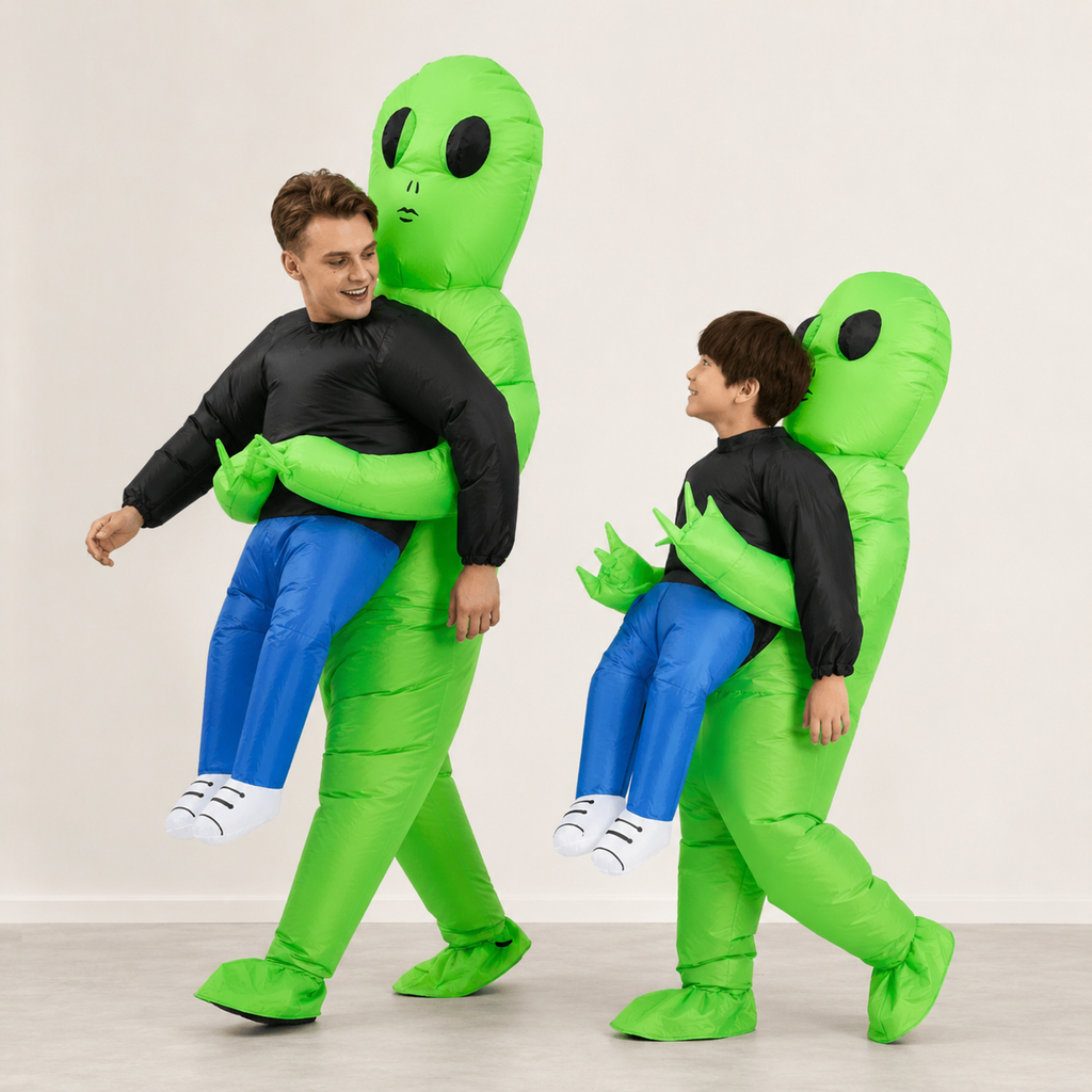 Inflatable Alien Costume with Built-In Fan and Stuffed Legs for Halloween - Image 1