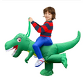 Inflatable Dinosaur Costume with Built-In Fan and Ride-On Design for Kids - Image 1