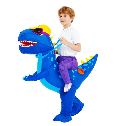 Inflatable Dinosaur Costume with Built-In Fan and Ride-On Design for Kids - Image 5