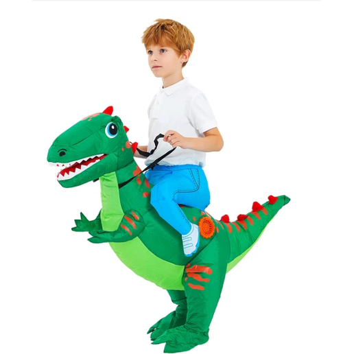 Inflatable Dinosaur Costume with Built-In Fan and Ride-On Design for Kids - Image 6