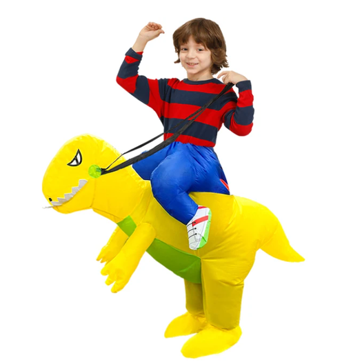 Inflatable Dinosaur Costume with Built-In Fan and Ride-On Design for Kids - Image 8