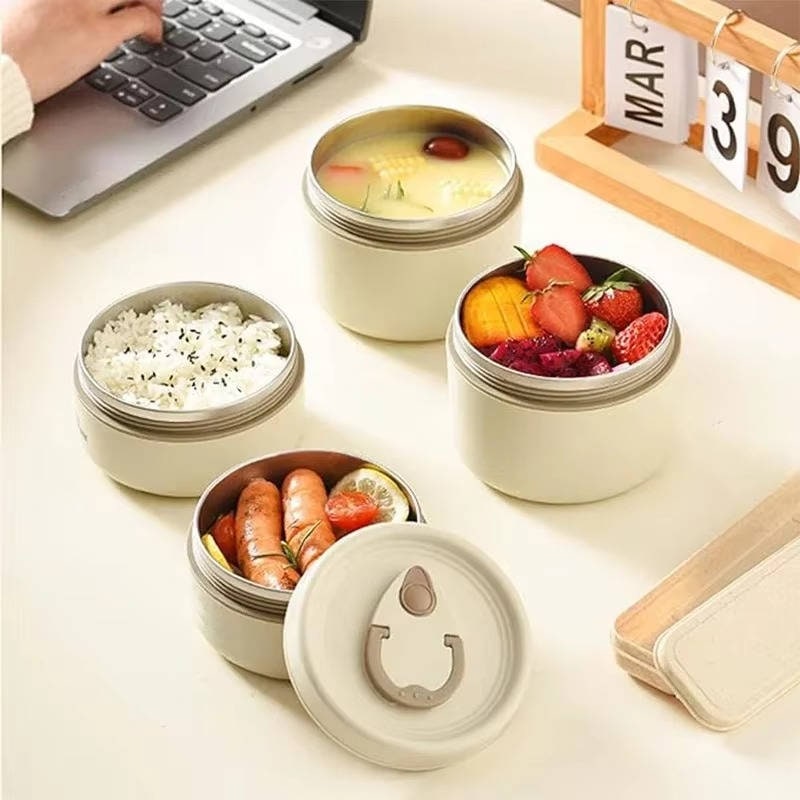 Insulated Lunch Box with Stackable Containers and Carrying Bag - Image 2