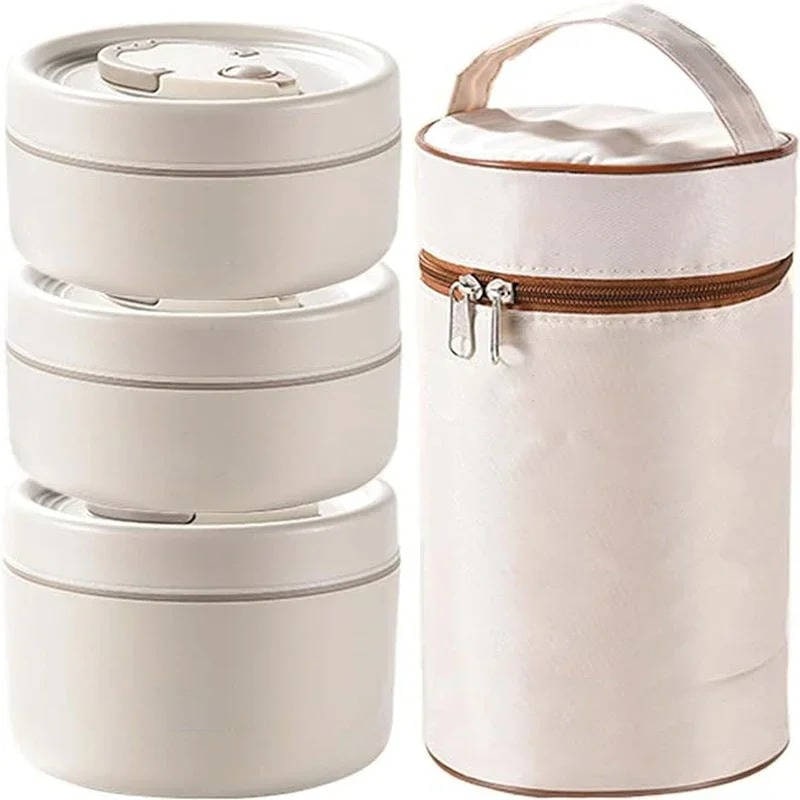 Insulated Lunch Box with Stackable Containers and Carrying Bag - Image 4