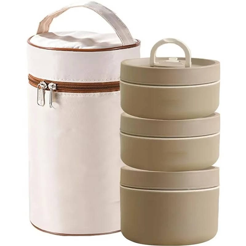 Insulated Lunch Box with Stackable Containers and Carrying Bag - Image 5