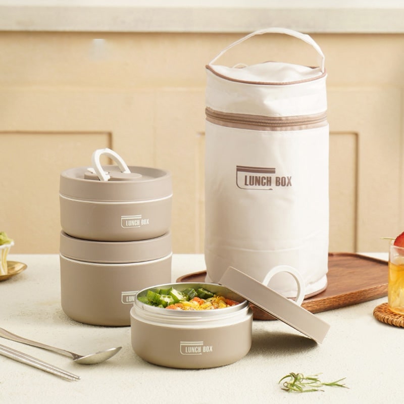 Insulated Lunch Box with Stainless Steel Bento Containers Thermal Carrying Bag - Image 10