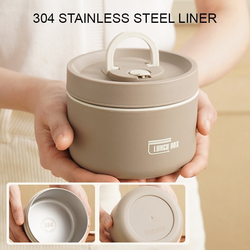 Insulated Lunch Box with Stainless Steel Bento Containers Thermal Carrying Bag - Image 3