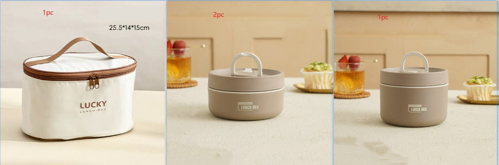 Insulated Lunch Box with Stainless Steel Bento Containers Thermal Carrying Bag - Image 32