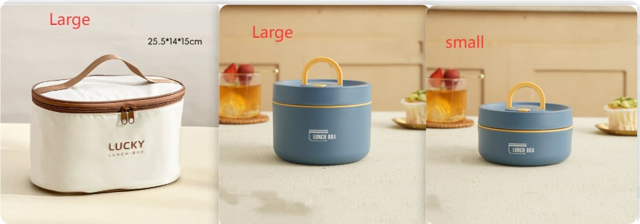Insulated Lunch Box with Stainless Steel Bento Containers Thermal Carrying Bag - Image 33