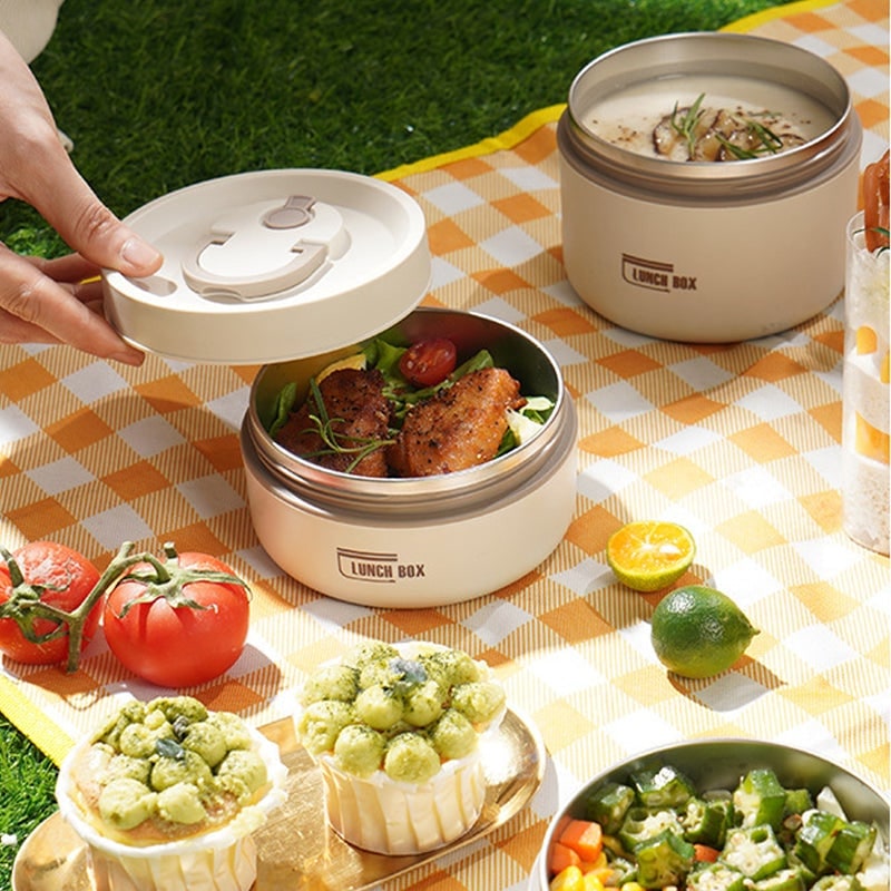 Insulated Lunch Box with Stainless Steel Bento Containers Thermal Carrying Bag - Image 4