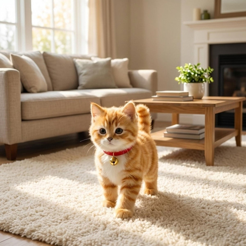 Interactive Toy Cat with Walking and Meowing Action Plush Orange Tabby Electronic Pet - Image 2