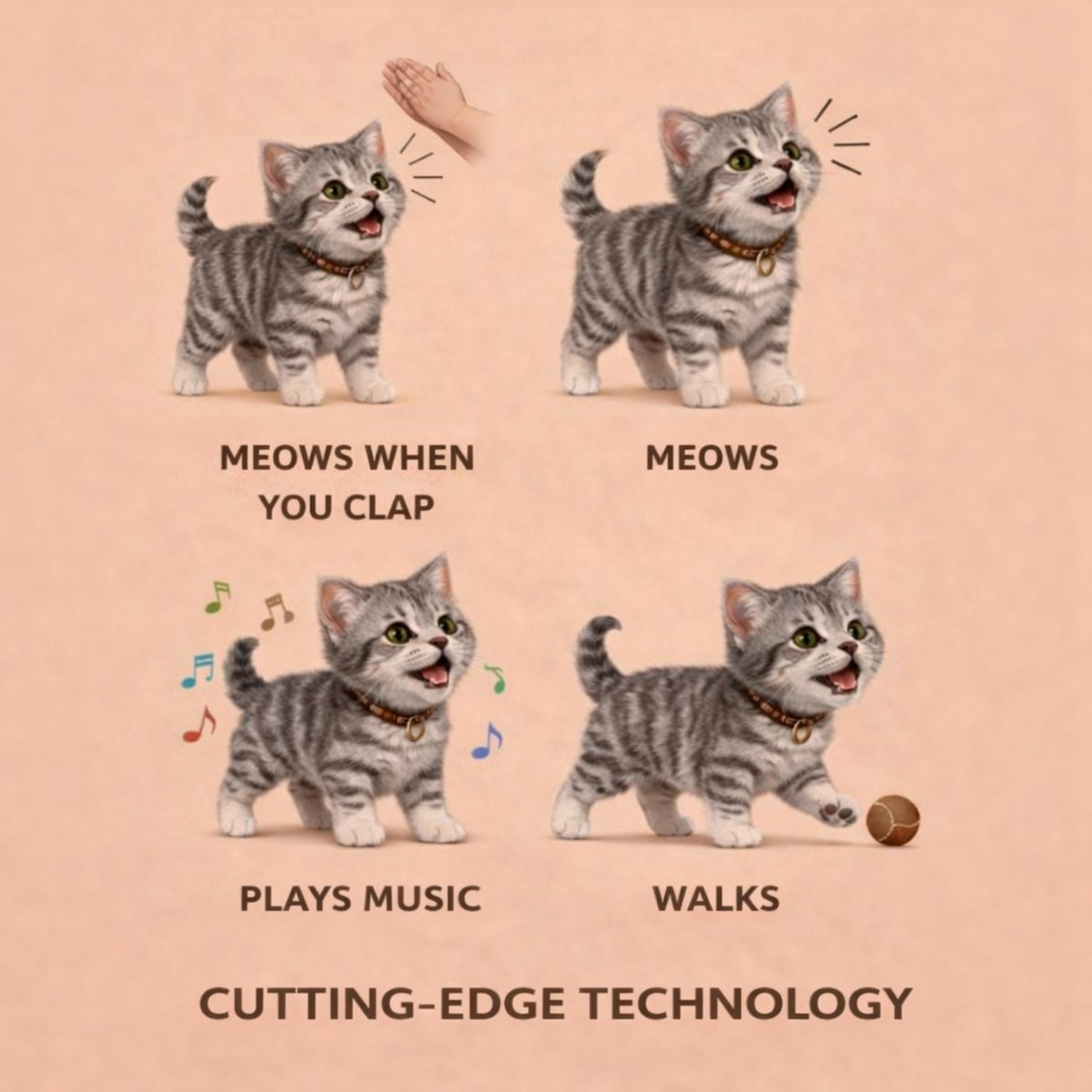 Interactive Toy Cat with Walking Movement and Meowing Sound Plush Robot Kitten Companion - Image 6