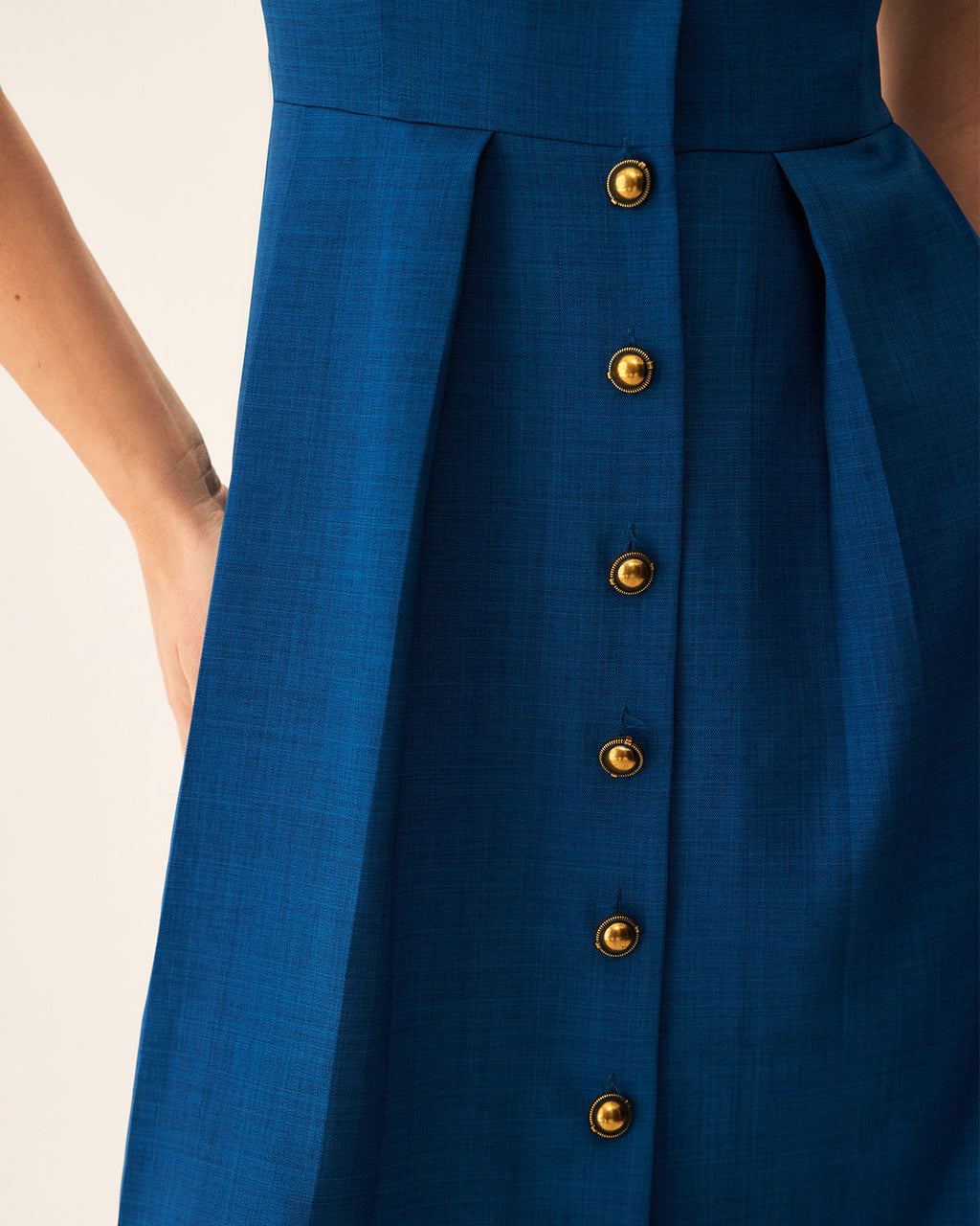 Isabella | Abito Midi Donna Plissettato con Bottoni