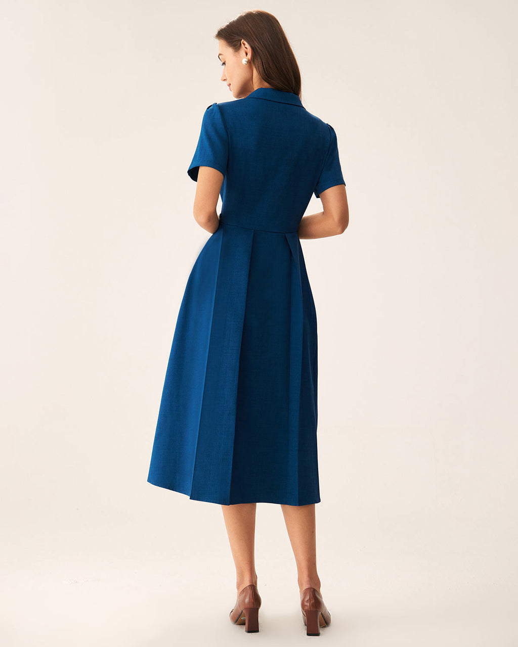 Isabella | Abito Midi Donna Plissettato con Bottoni