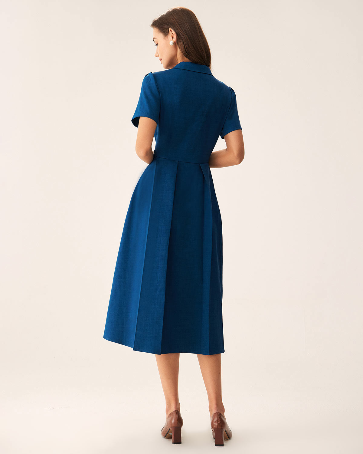 Isabella | Abito Midi Donna Plissettato con Bottoni