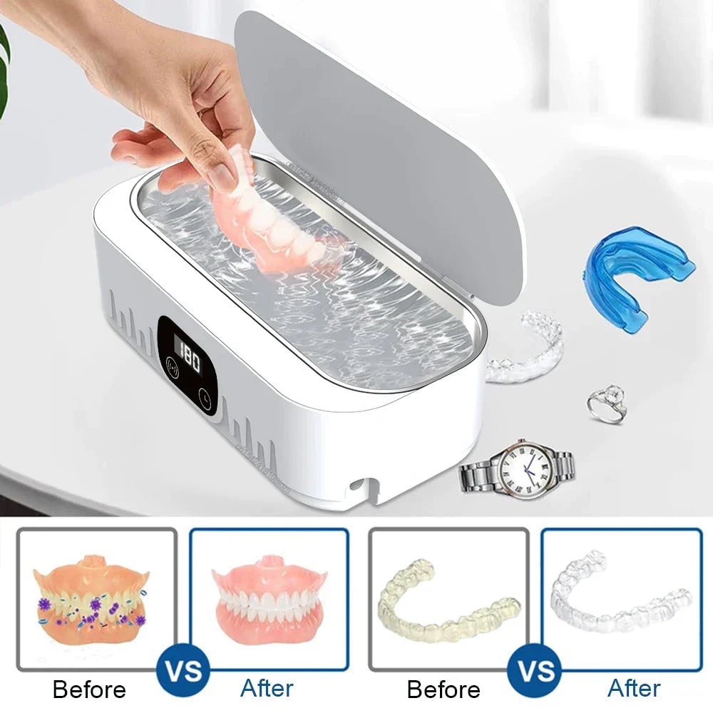 Jewelry Ultrasonic Cleaner for Dentures Retainers and Glasses with Portable Digital Display - Image 2