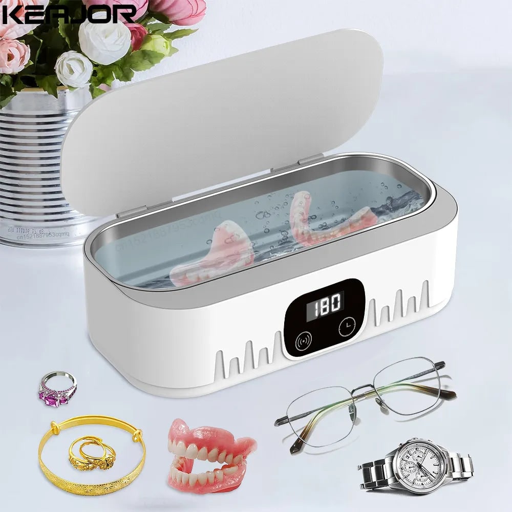 Jewelry Ultrasonic Cleaner for Dentures Retainers and Glasses with Portable Digital Display - Image 3