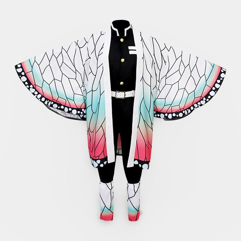 Kids' Anime Cosplay Costume with Butterfly Kimono Coat High-Collar Shirt and Five-Piece Accessories Set - Image 3