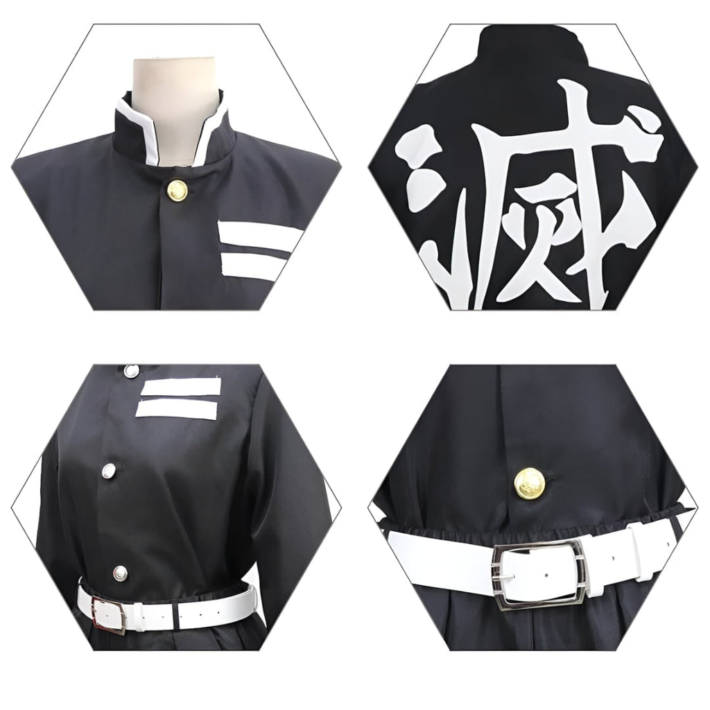 Kids' Anime Warrior Cosplay Costume with Flame Pattern Cape - Image 6