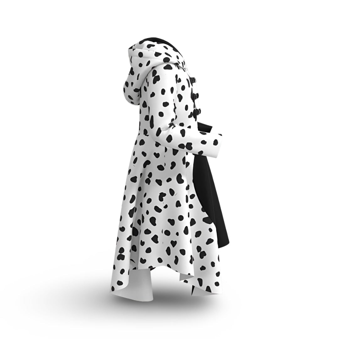 Kids' Black-and-White Spotted Villain Costume Dress with Attached Hood - Image 5