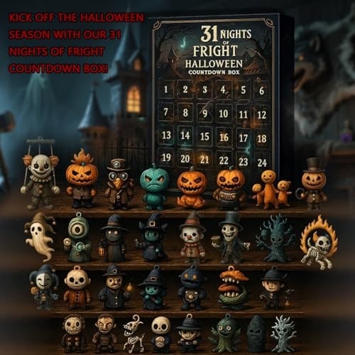 Kids' Halloween Advent Calendar Countdown with Surprise Figurines and Spooky Decorations - Image 2