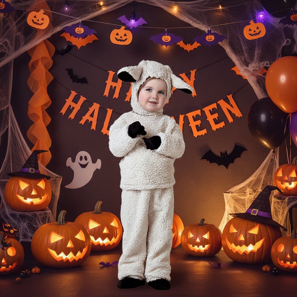 Kids' Halloween Animal Costume with Plush Fleece - Image 1