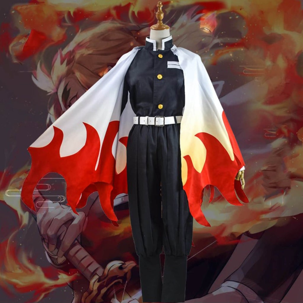 Kids' Halloween Anime Cosplay Costume Set with Flame Cape and Toy for Party - Image 8