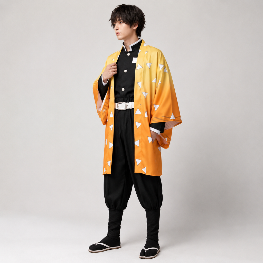 Kids' Halloween Anime Cosplay Costume with Haori Jacket and Fox for Character Party - Image 1