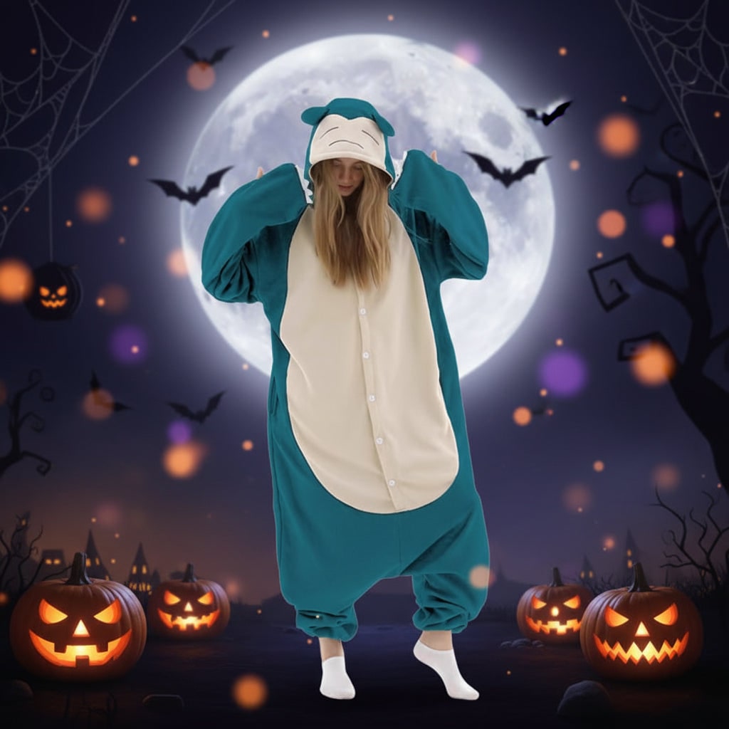 Kids' Halloween Christmas Onesie Pajamas with Fleece Hood and Character Design Grinch - Image 4