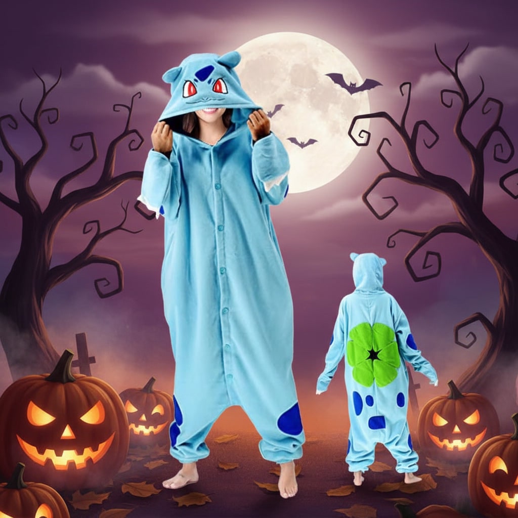 Kids' Halloween Christmas Onesie Pajamas with Fleece Hood and Character Design Grinch - Image 5