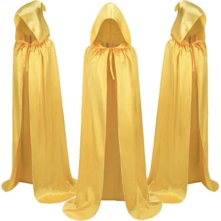Kids' Halloween Costume Cloak with Hood and Tie Closure for Wizard Vampire Party Dress-Up - Image 2