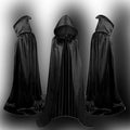 Kids' Halloween Costume Cloak with Hood and Tie Closure for Wizard Vampire Party Dress-Up - Image 4