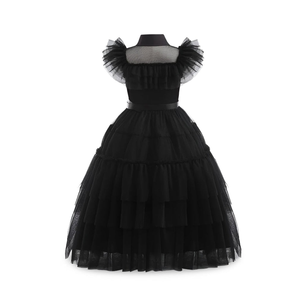 Kids' Halloween Costume Gothic Schoolgirl with Tiered Tulle Skirt Wig - Image 3