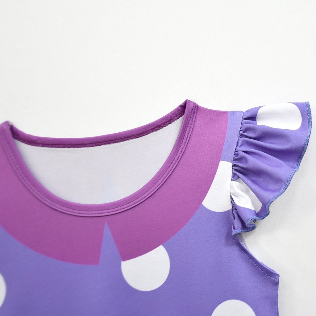 Kids' Halloween Costumes with Polka Dot Ruffled Sleeves and Faux Collar Up - Image 5