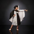 Kids' Halloween Cruella De Vil Villain Costume with Cape - Image 1