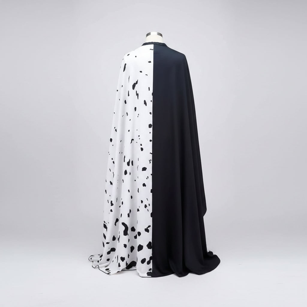 Kids' Halloween Cruella De Vil Villain Costume with Cape - Image 7