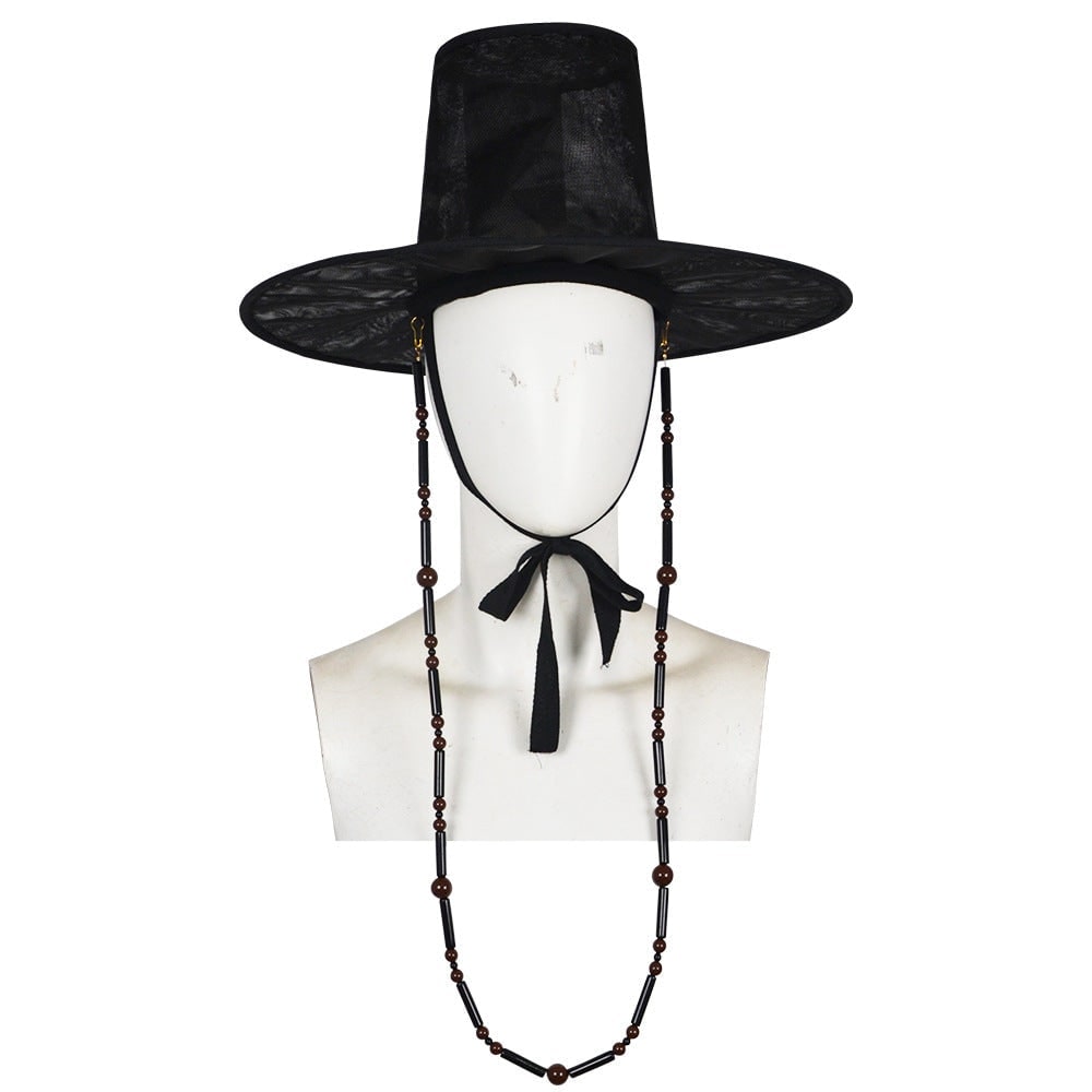 Kids' Halloween Grim Reaper Costume Korean Style with Gat Hat Robe Chains and Decorative Belt - Image 7