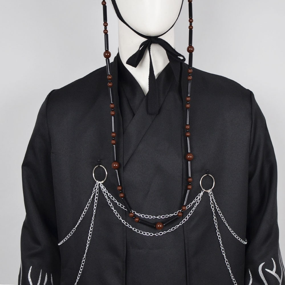 Kids' Halloween Grim Reaper Costume Korean Style with Gat Hat Robe Chains and Decorative Belt - Image 8