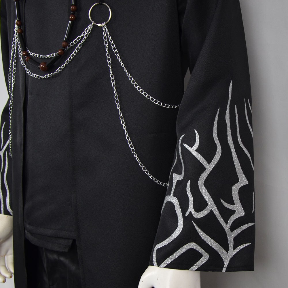 Kids' Halloween Grim Reaper Costume Korean Style with Gat Hat Robe Chains and Decorative Belt - Image 9
