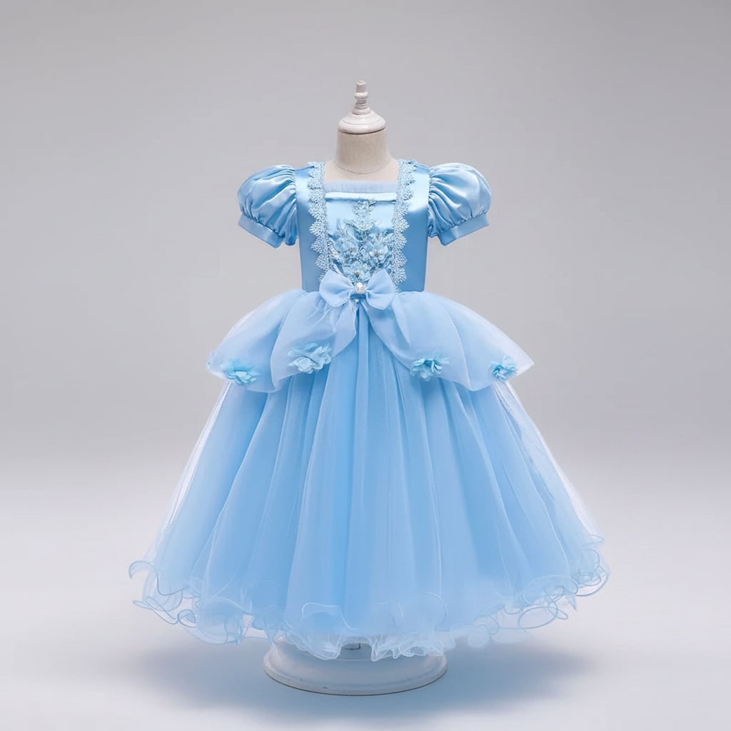 Kids' Halloween Princess Costume Dress with Tiara Gloves Wand and Accessories Set - Image 1