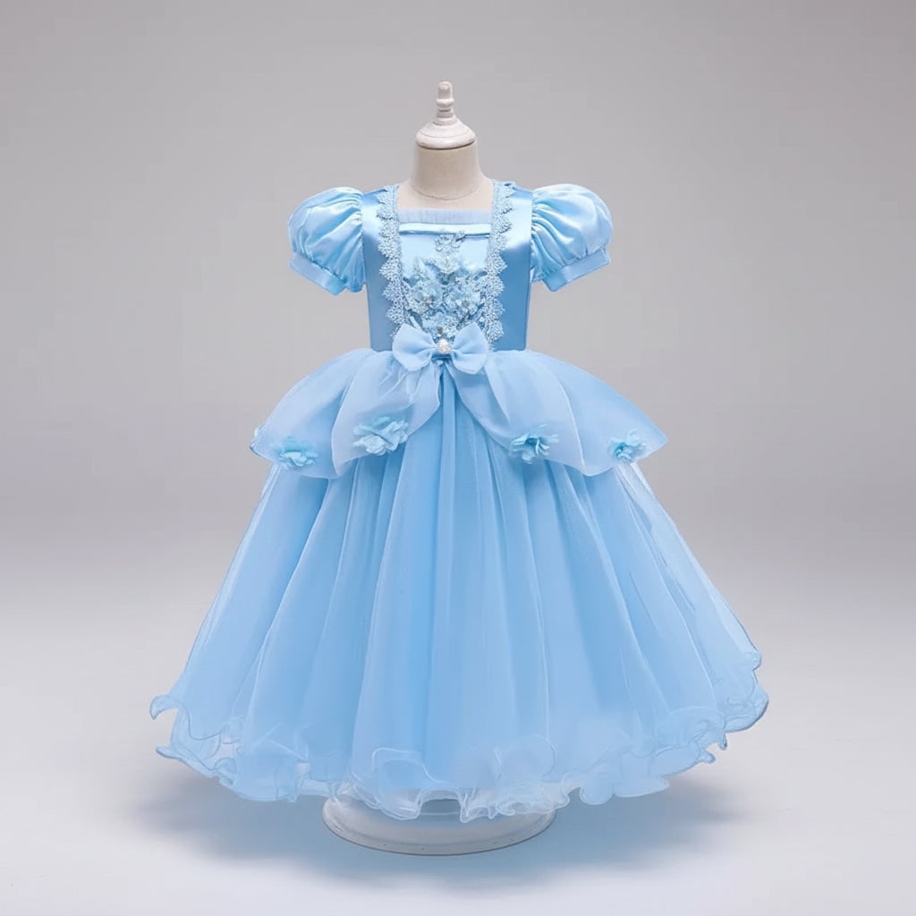 Kids' Halloween Princess Costume Dress with Tiara Gloves Wand and Accessories Set - Image 5